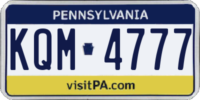 PA license plate KQM4777