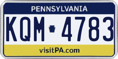 PA license plate KQM4783
