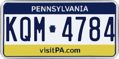 PA license plate KQM4784