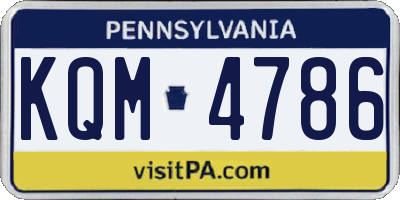 PA license plate KQM4786