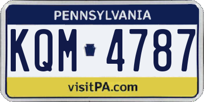 PA license plate KQM4787