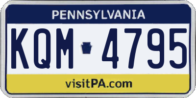 PA license plate KQM4795