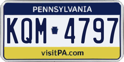PA license plate KQM4797