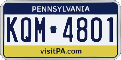 PA license plate KQM4801