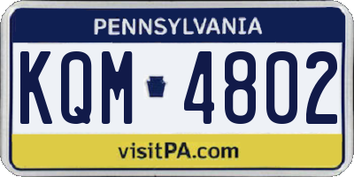 PA license plate KQM4802