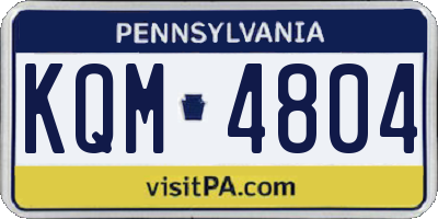 PA license plate KQM4804