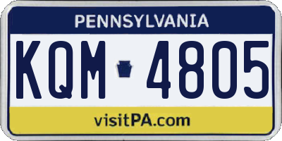 PA license plate KQM4805