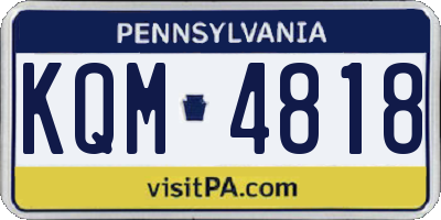 PA license plate KQM4818