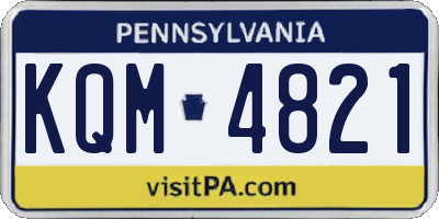 PA license plate KQM4821