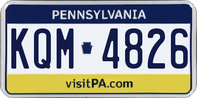 PA license plate KQM4826