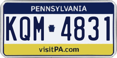 PA license plate KQM4831