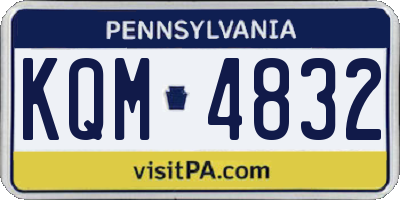 PA license plate KQM4832