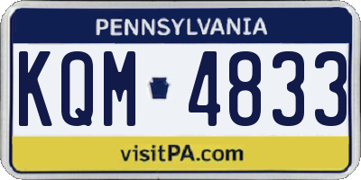 PA license plate KQM4833