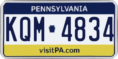 PA license plate KQM4834
