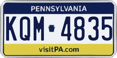 PA license plate KQM4835