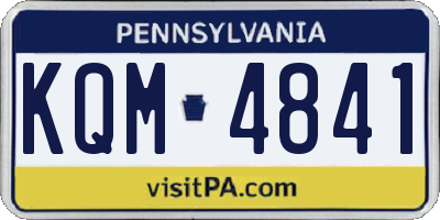 PA license plate KQM4841