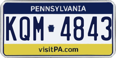 PA license plate KQM4843