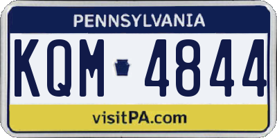 PA license plate KQM4844