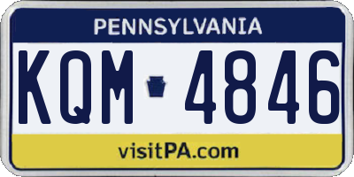 PA license plate KQM4846