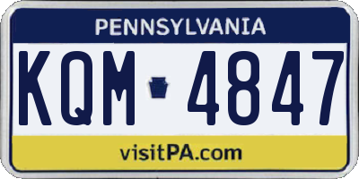 PA license plate KQM4847