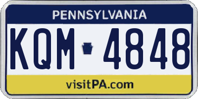 PA license plate KQM4848