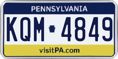 PA license plate KQM4849