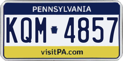 PA license plate KQM4857