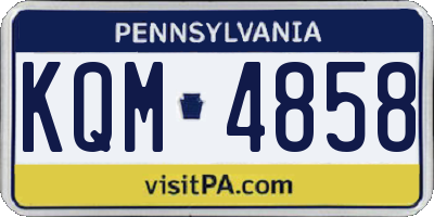 PA license plate KQM4858