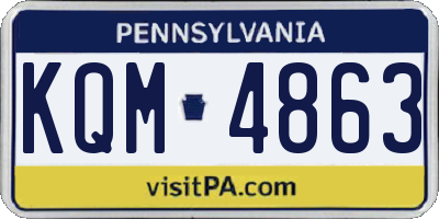 PA license plate KQM4863