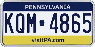 PA license plate KQM4865