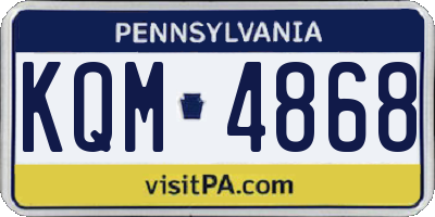 PA license plate KQM4868