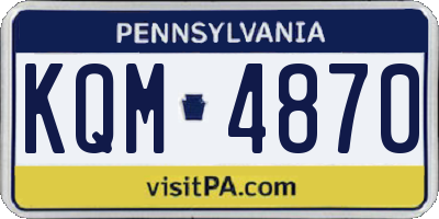 PA license plate KQM4870