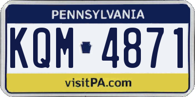 PA license plate KQM4871