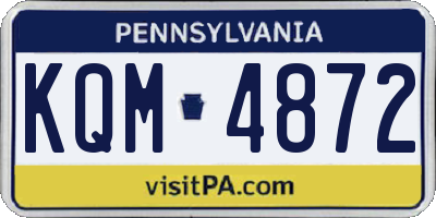 PA license plate KQM4872