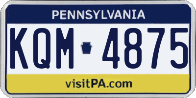 PA license plate KQM4875