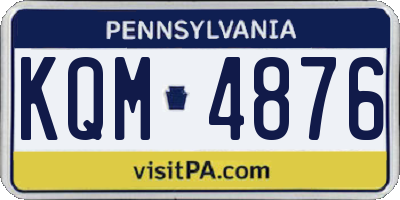 PA license plate KQM4876