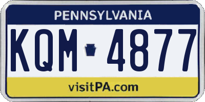 PA license plate KQM4877