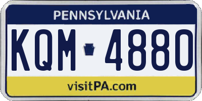 PA license plate KQM4880
