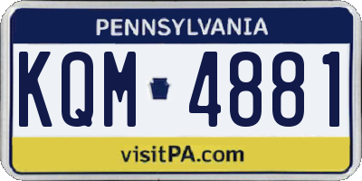 PA license plate KQM4881