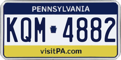 PA license plate KQM4882