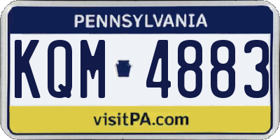PA license plate KQM4883