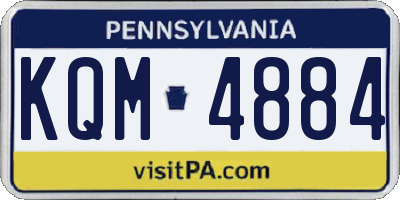 PA license plate KQM4884