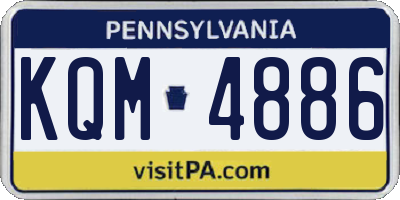 PA license plate KQM4886