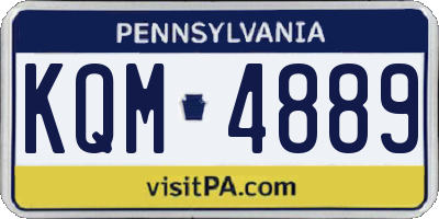 PA license plate KQM4889