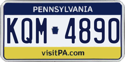 PA license plate KQM4890