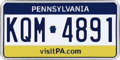 PA license plate KQM4891