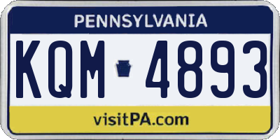 PA license plate KQM4893