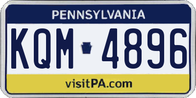 PA license plate KQM4896
