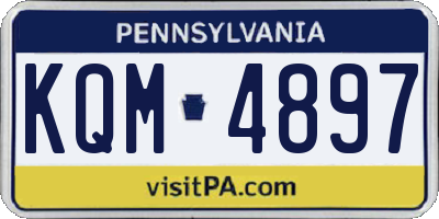 PA license plate KQM4897