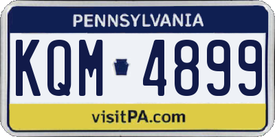 PA license plate KQM4899